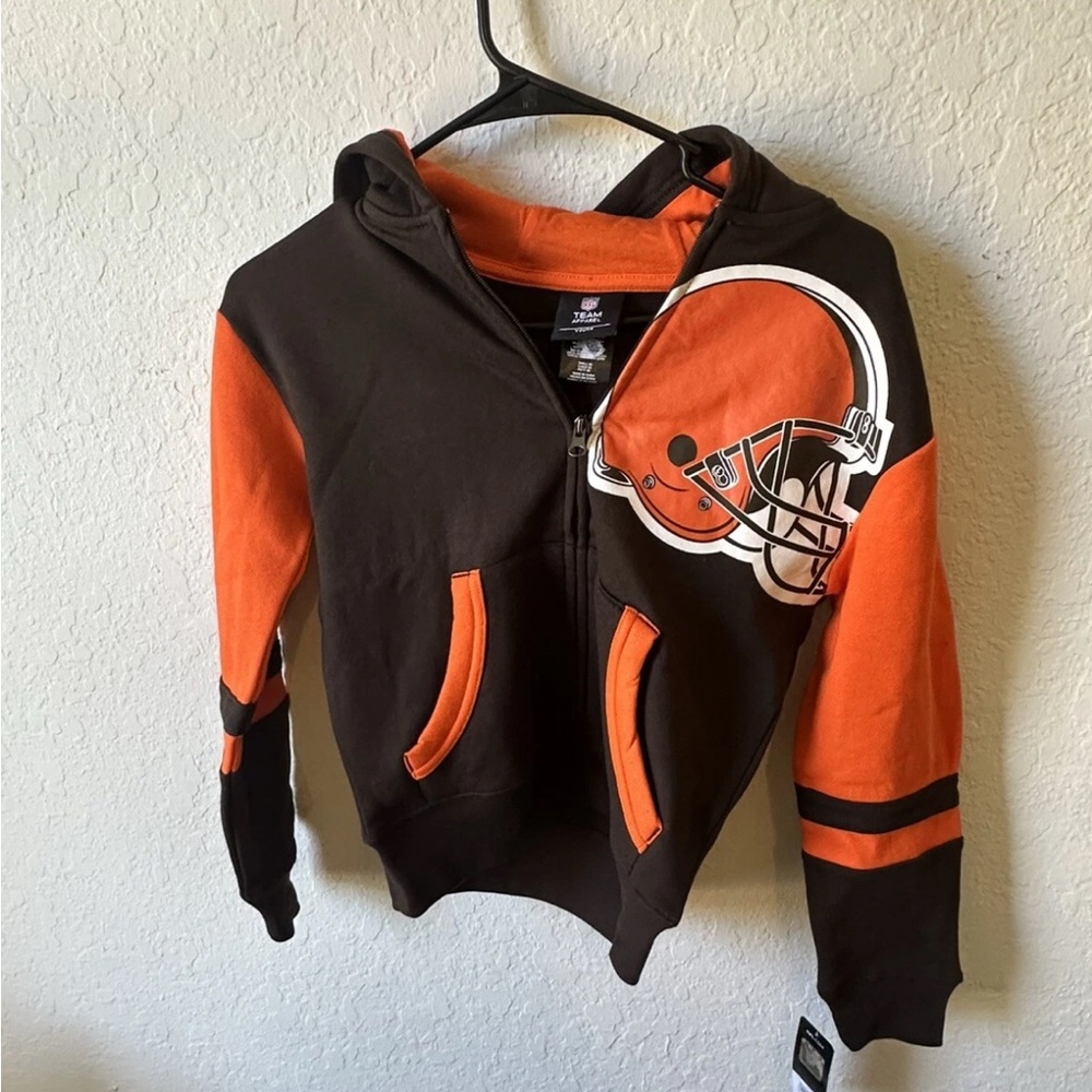 NEW Cleveland Browns NFL Apparel Youth Full-Zip Hoodie Sweatshirt (Small 8) NWT